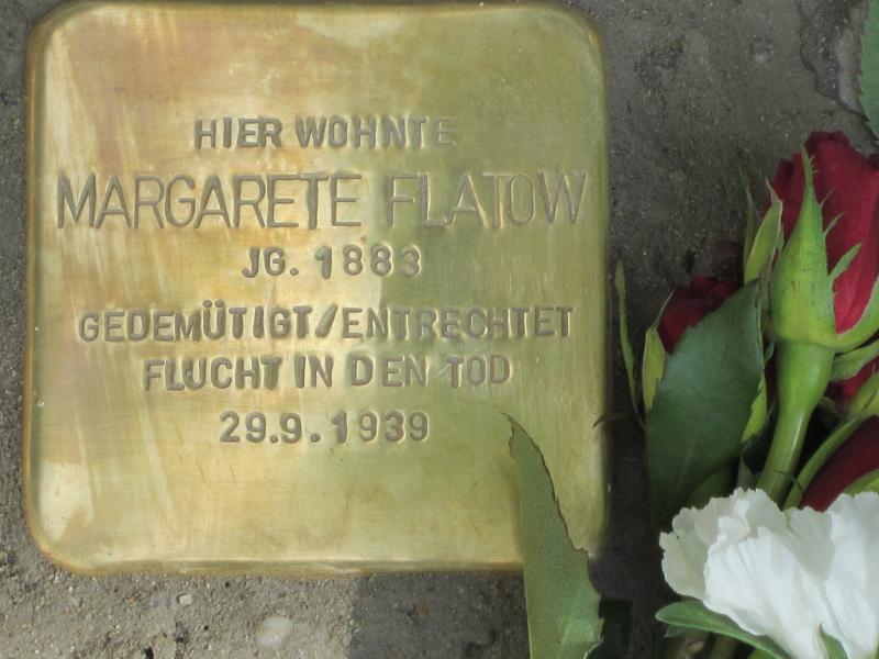 Stolperstein für Margarete Flatow. Copyright: MTS