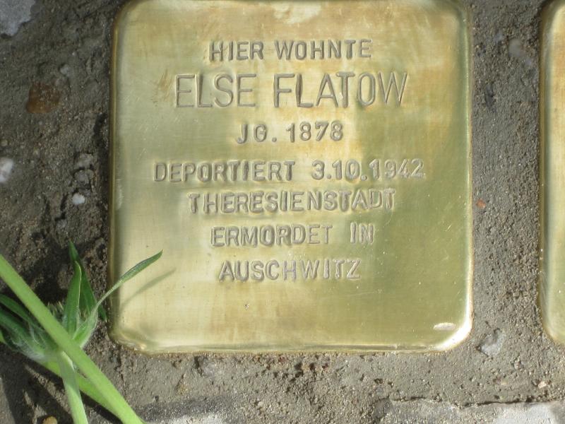 Stolperstein für Else Flatow. Copyright: MTS
