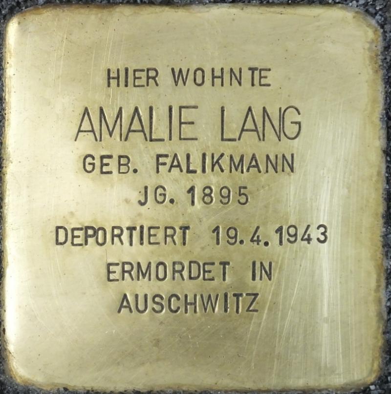 Stolperstein Amalie Lang Bild: Stolpersteine-Initiative CW, Hupka
