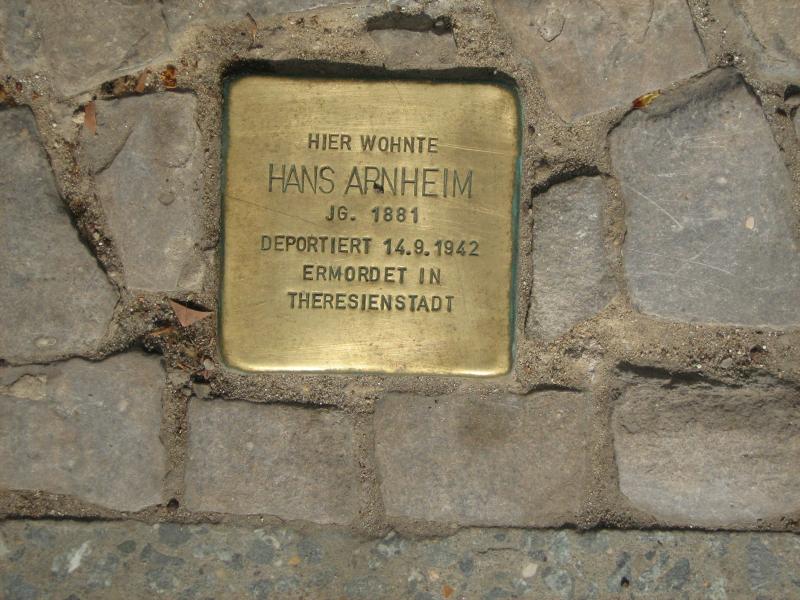 Stolperstein für Hans Arnheim. Copyright: MTS