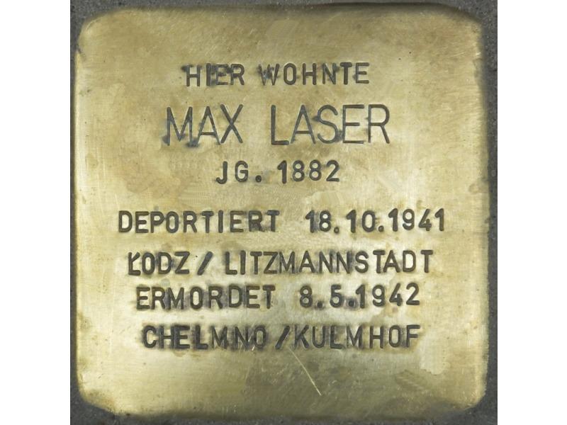 Stolperstein Max Laser Bild: Stolpersteine-Initiative CW, Hupka