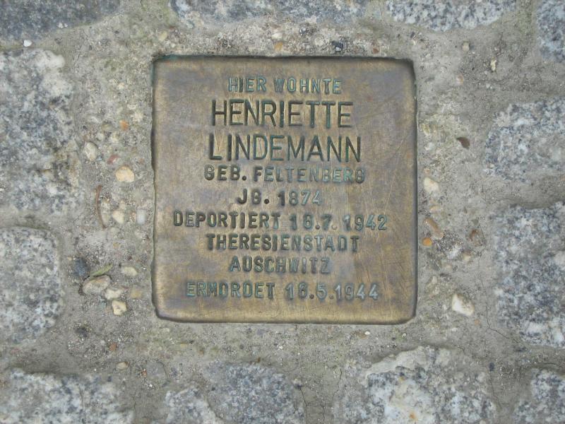 Stolperstein für Henriette Lindemann. Copyright: MTS