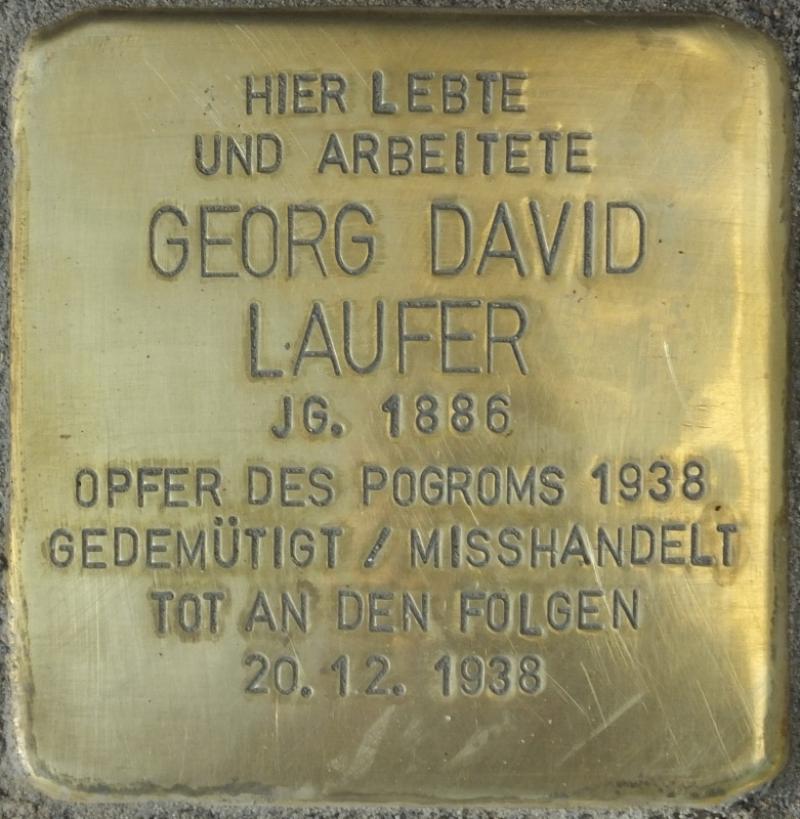 Stolperstein Georg David Laufer Bild: Stolpersteine-Initiative CW, Hupka
