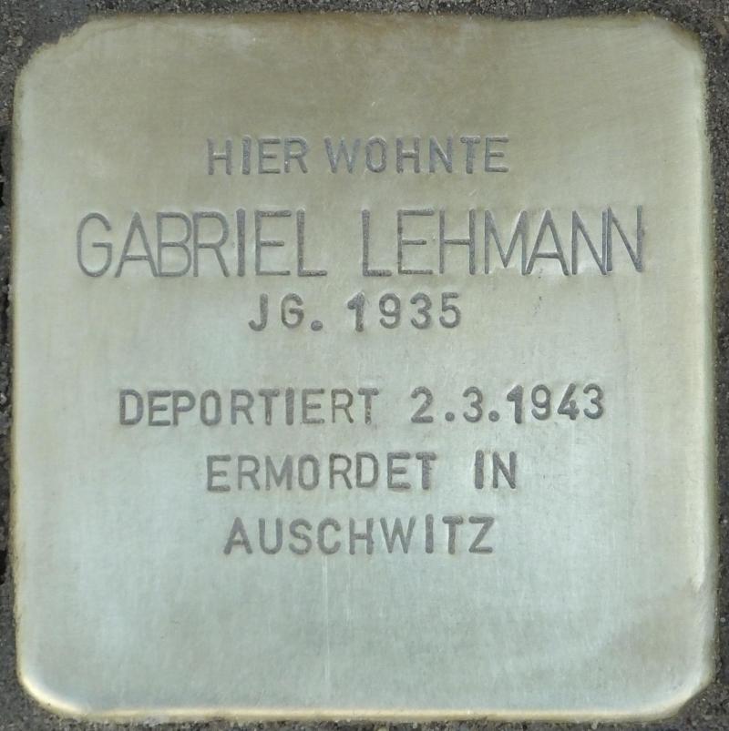 Stolperstein Gabriel Lehmann Bild: Stolpersteine-Initiative CW, Hupka