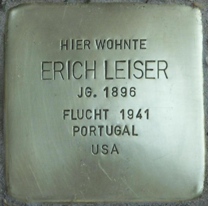 Stolperstein Erich Leiser Bild: Stolpersteine-Initiative CW, Hupka