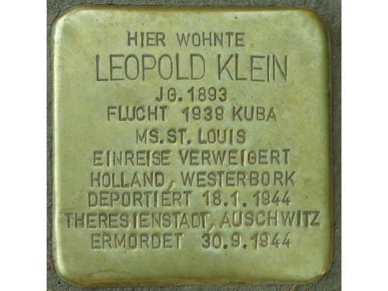 Stolperstein Leopold Klein Foto: H. J. Hupka
