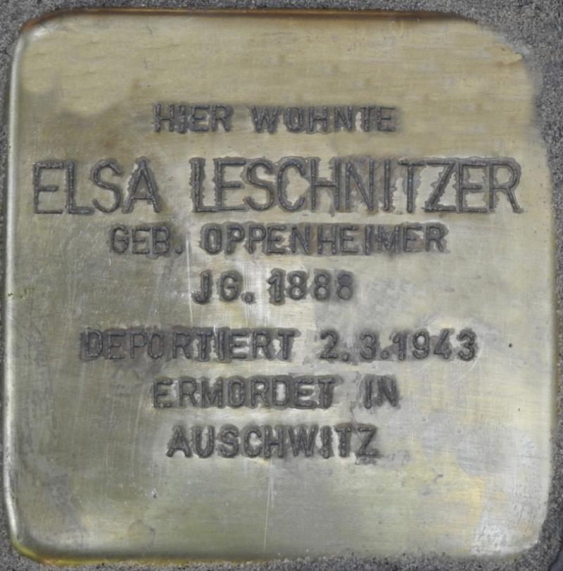 Stolperstein Elsa Leschnitzer (Bild: Stolpersteine-Initiative CW, Hupka)