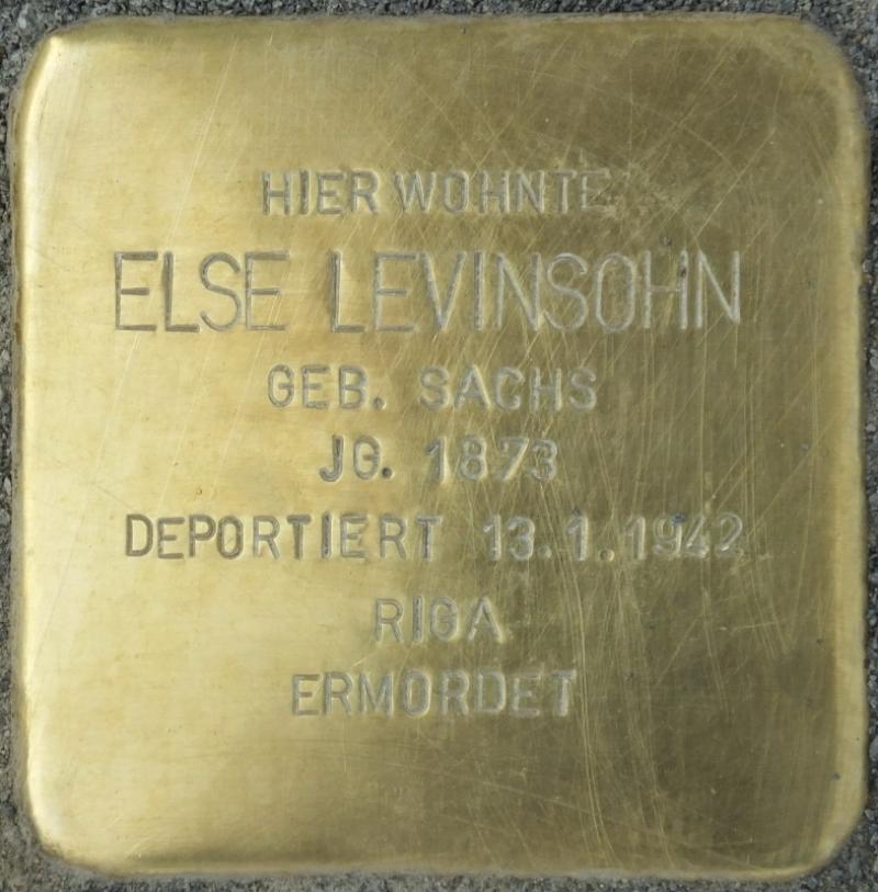 Stolperstein Else Levinsohn Bild: Stolpersteine-Initiative CW, Hupka