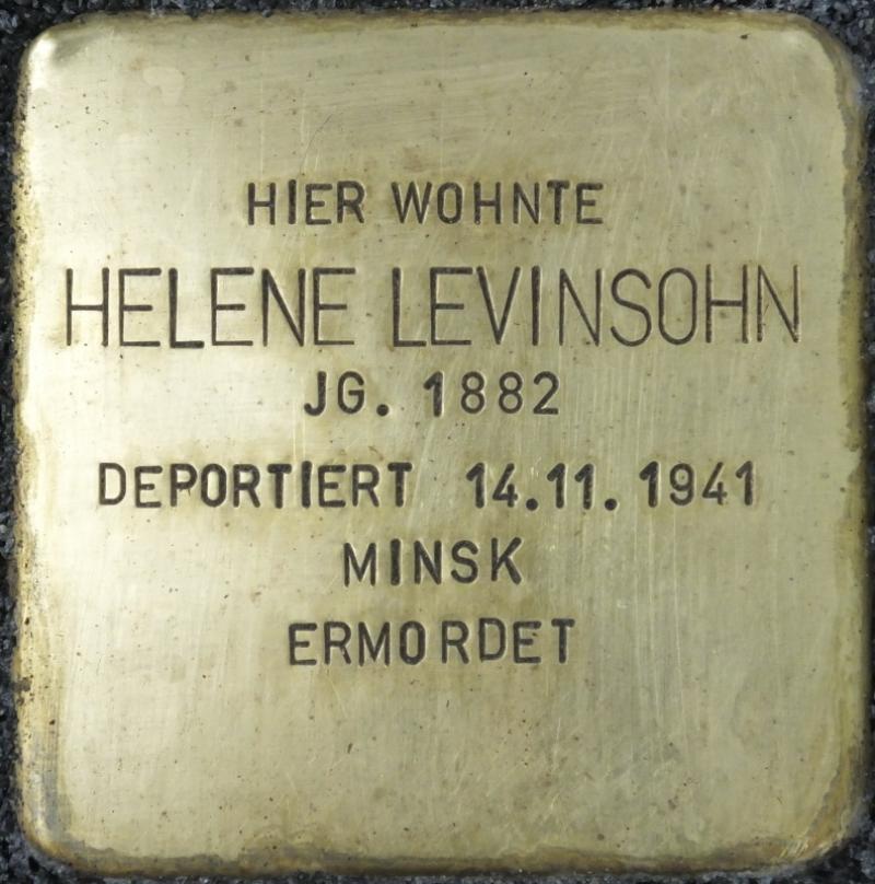 Stolperstein Helene Levinsohn Bild: Stolpersteine-Initiative CW, Hupka