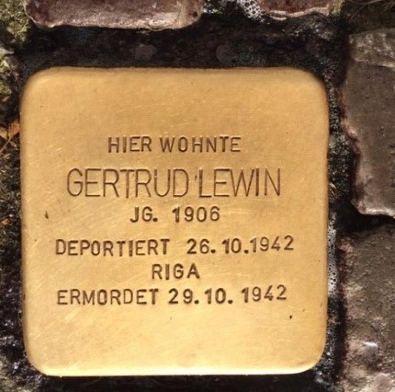 Stolperstein Gertrud Lewin