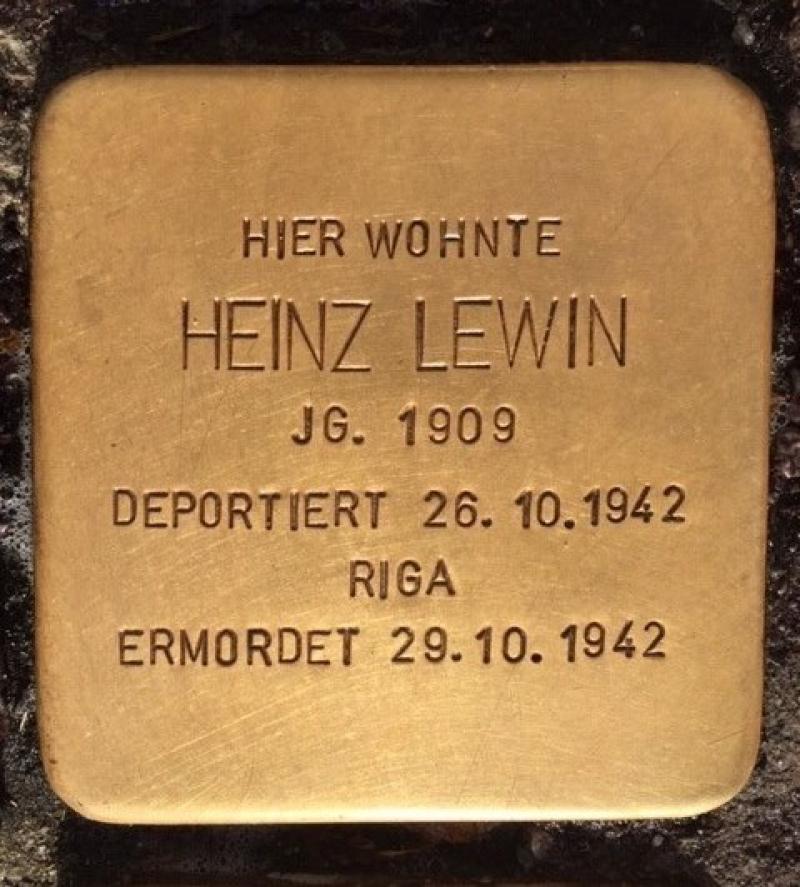 Stolperstein Heinz Lewin
