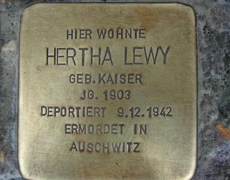 Stolperstein Hertha Lewy © S. Davids