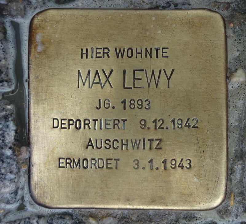 Stolperstein Max Lewy © S Davids