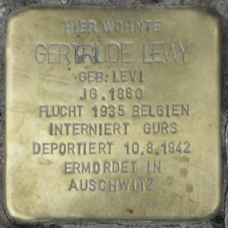 Stolperstein Gertrude Lewy Bild: Stolpersteine-Initiative CW, H.-J. Hupka