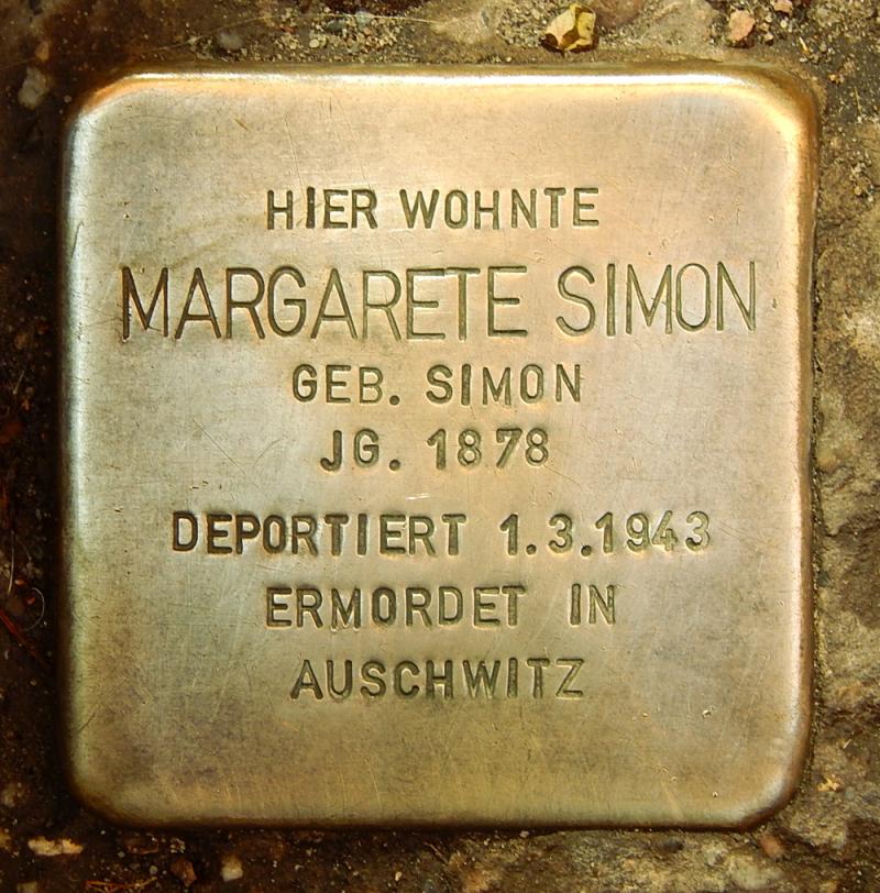 Stolperstein für Margarete Simon