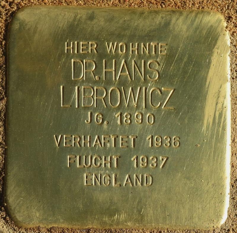 Stolperstein Dr. Hans Librowicz, Bild: Stolpersteine-Initiative CW, Hupka