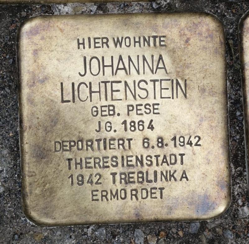 Stolperstein für Johanna Lichtenstein © MTS