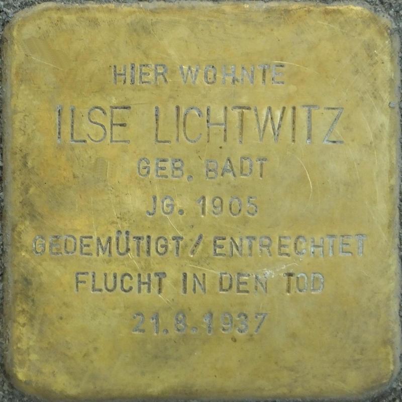 Stolperstein Ilse Lichtwitz Bild: Stolpersteine-Initiative CW, Hupka