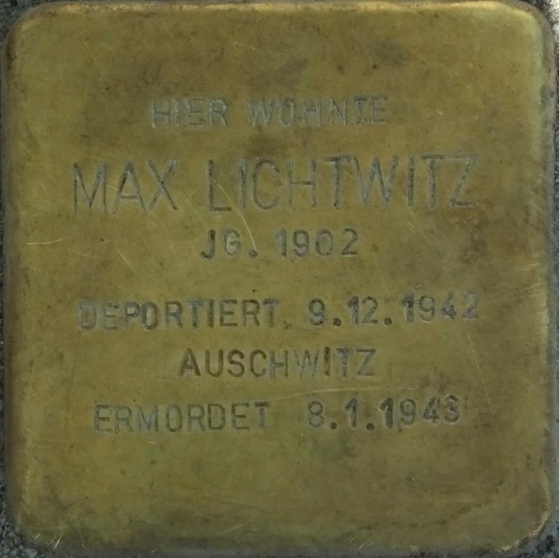 Stolperstein Max Lichtwitz Bild: Stolpersteine-Initiative CW, Hupka