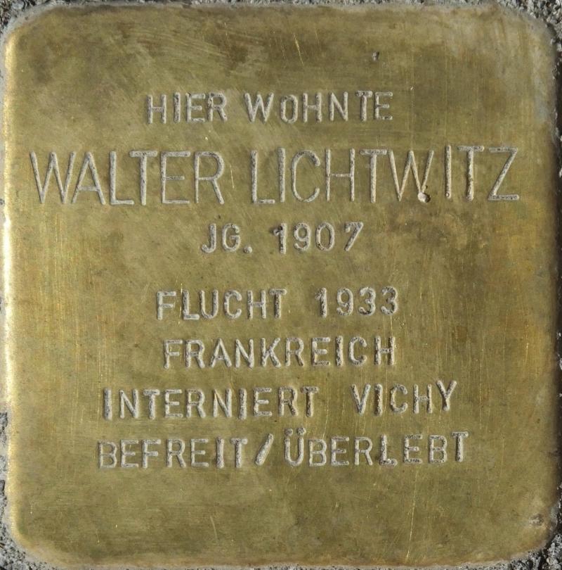 Stolperstein Walter Lichtwitz Bild: Stolpersteine-Initiative CW, Hupka
