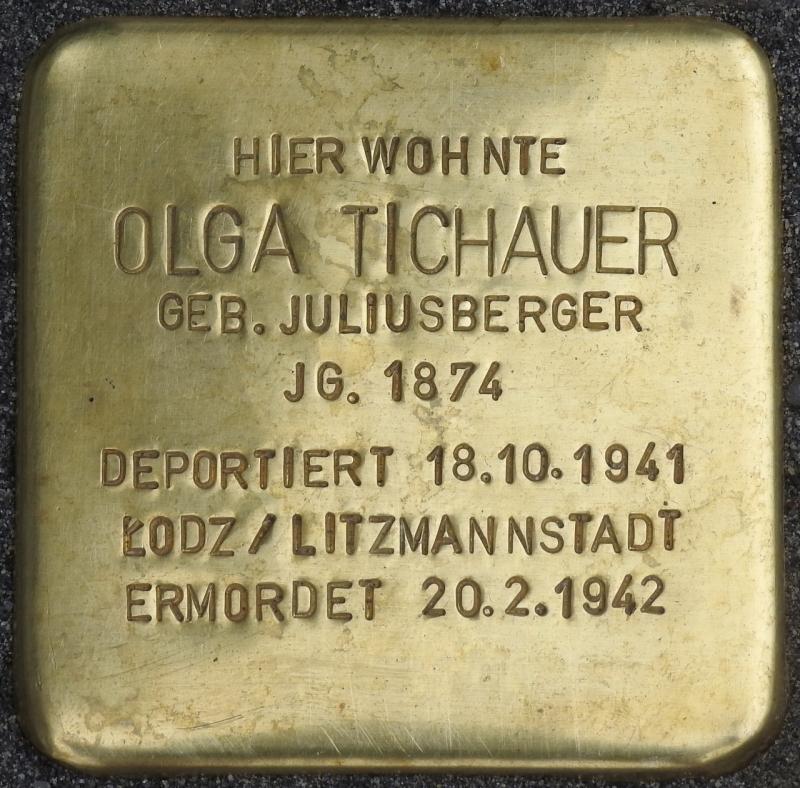 Stolperstein Olga Tichauer (Bild: Stolpersteine-Initiative CW, Hupka)