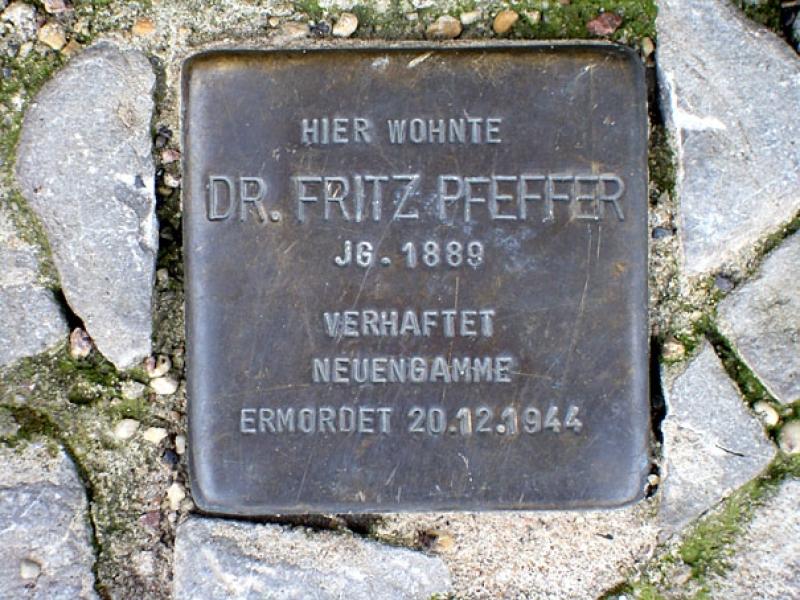 Stolperstein für Dr. Fritz Pfeffer. Copyright: MTS