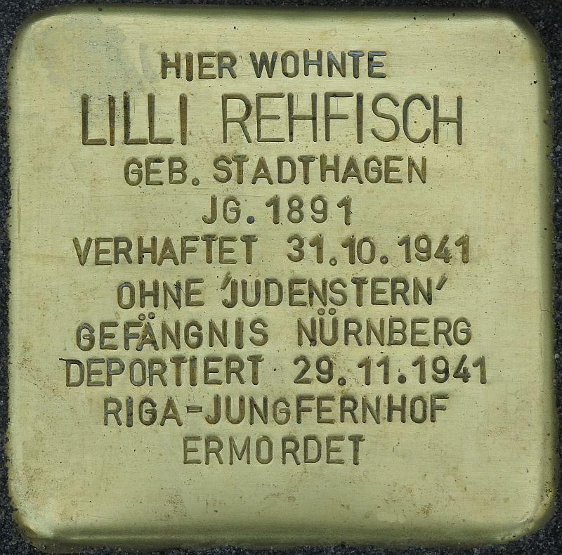Stolperstein Lilli Rehfisch © H. J. Hupka