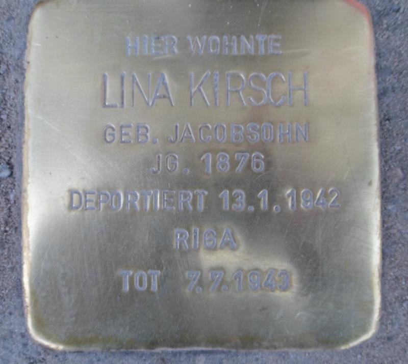 Stolperstein für Lina Kirsch