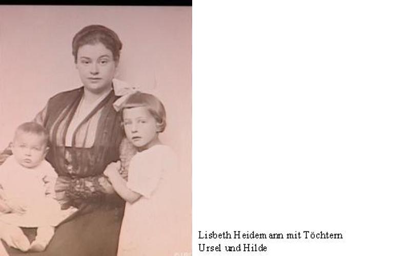 Lisbeth Heidemann mit Töchtern Ursel und Hilde Bild: Familienarchiv