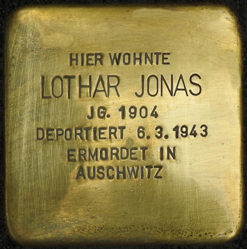 Stolperstein Lothar Jonas © Stolpersteine-Initiative CW, Hupka