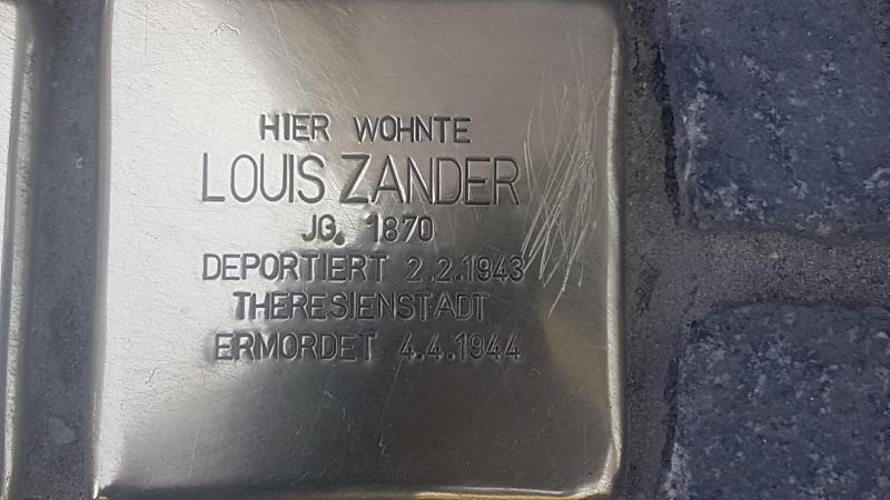 Stolperstein Louis Zander, Foto: Initiative
