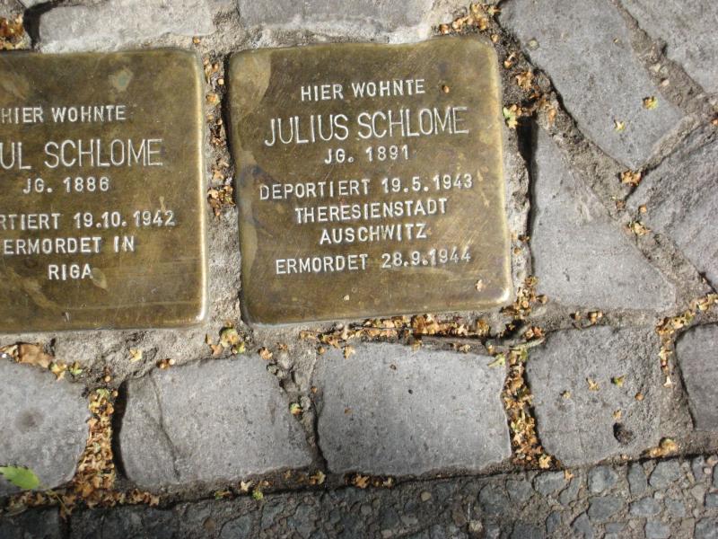 Stolperstein für Julius Schlome. Copyright: MTS