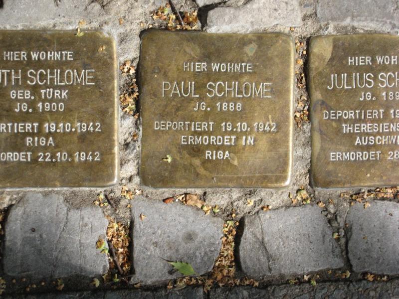 Stolperstein für Paul Schlome. Copyright: MTS