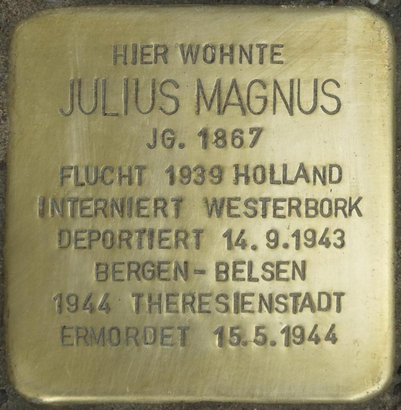 Stolperstein Julius Magnus Bild: Stolpersteine-Initiative CW, Hupka