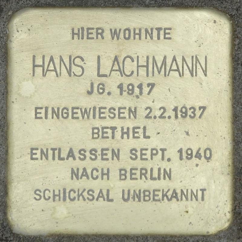 Stolperstein für Hans Lachmann