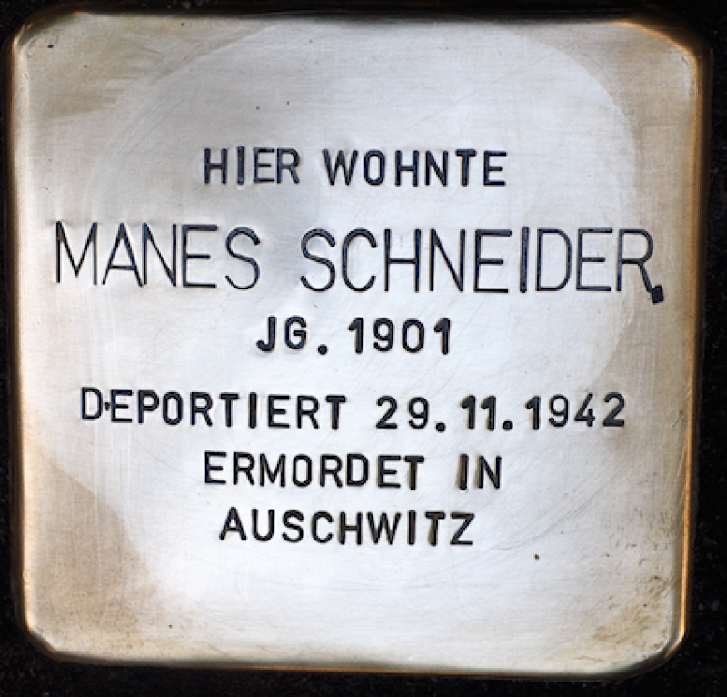 Stolperstein für Manes Schneider (© Bernd Surk)