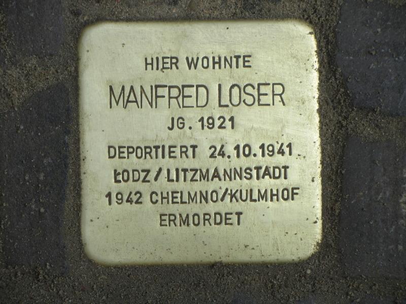 Stolperstein Manfred Loser Bild: Stolpersteine-Initiative CW, Siebold