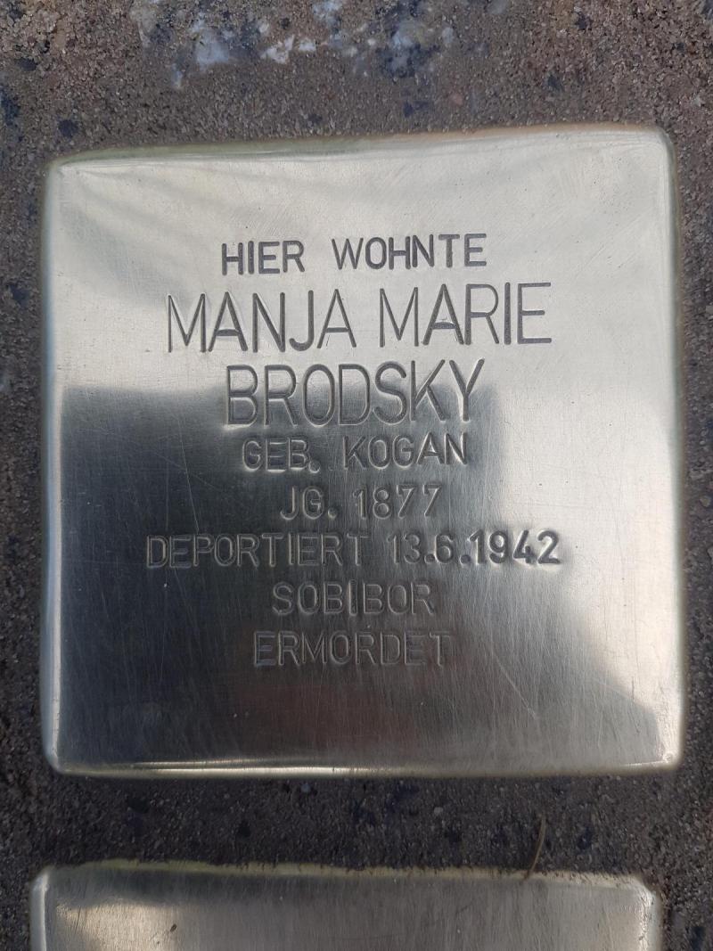 Stolperstein Manja Marie Brodsky, Foto: Initiative