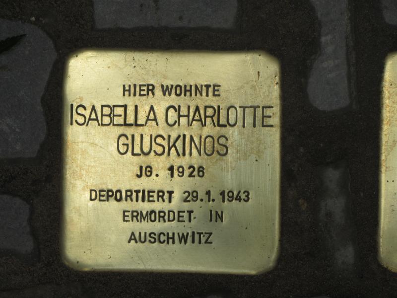 Stolperstein für Isabella Charlotte Gluskinos ©  Initiative Charlottenburg-Wilmersdorf, April 2013