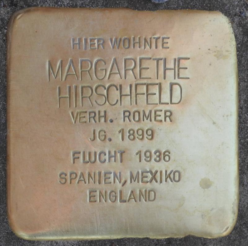 Stolperstein Margarethe Hirschfeld © H. J. Hupka