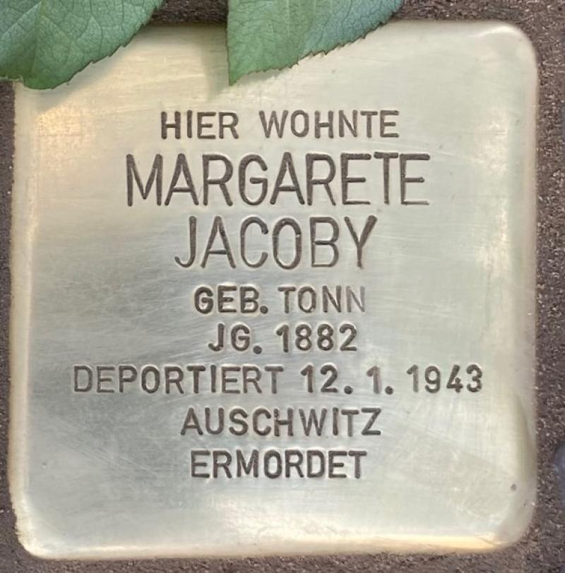 Stolperstein Margarete Jacoby © Koordinierungsstelle Stolpersteine Berlin