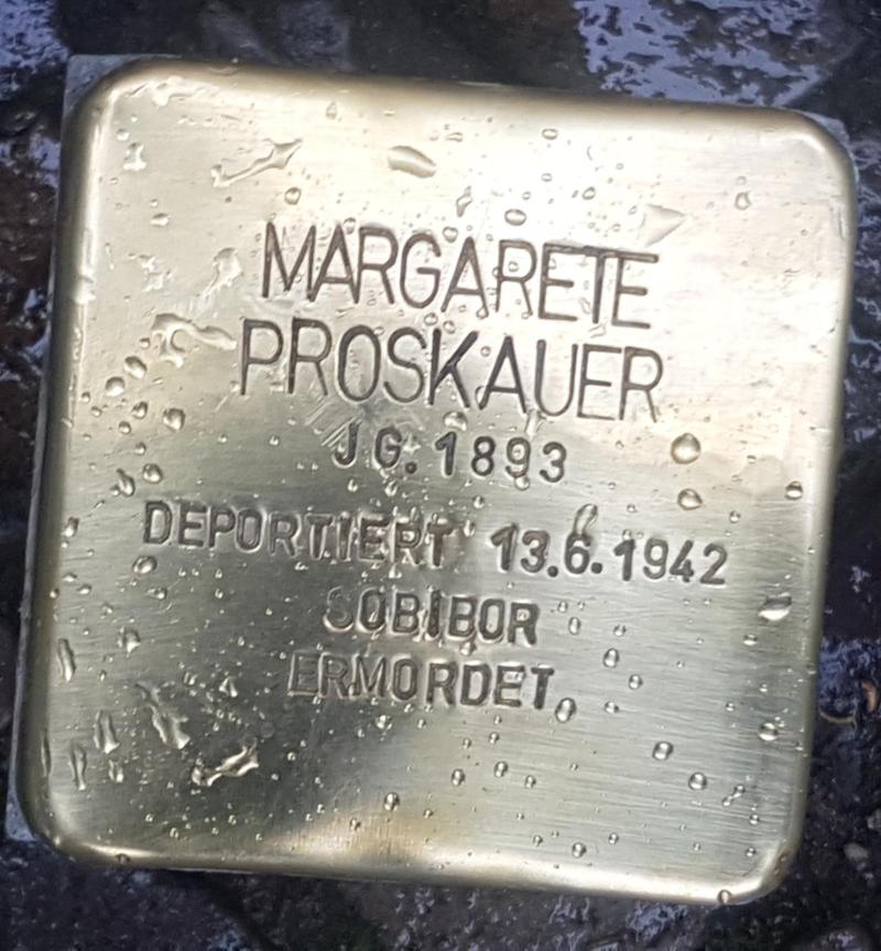 Stolperstein Margarete Proskauer © Initiative