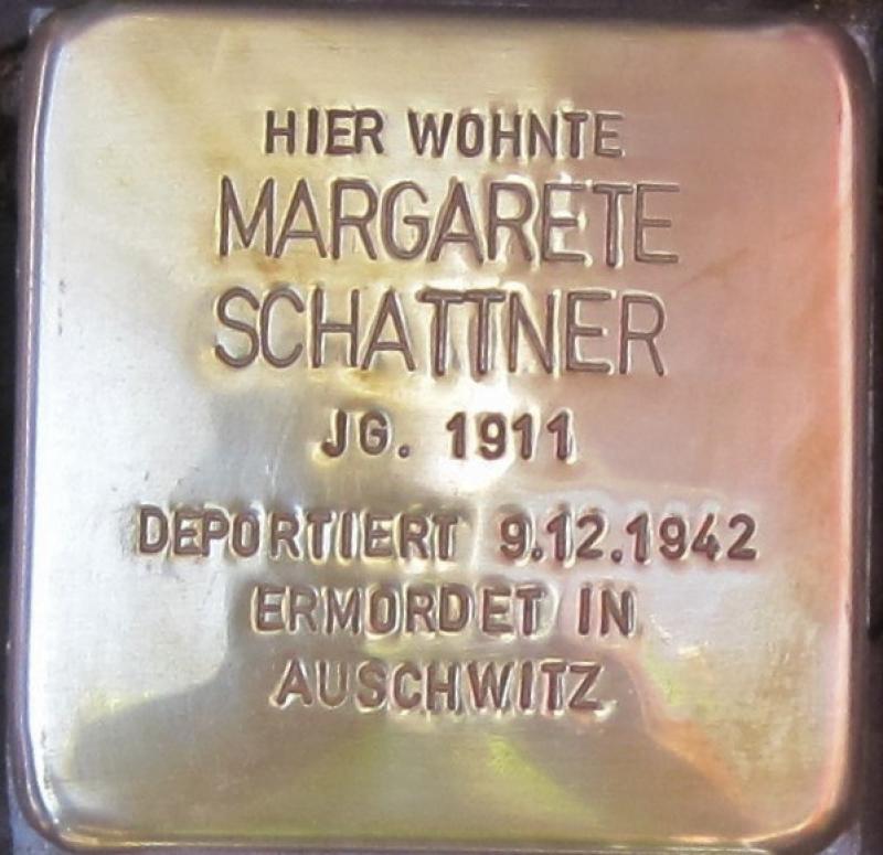 Stolperstein für Margarete Schattner, Foto: Howard Shattner