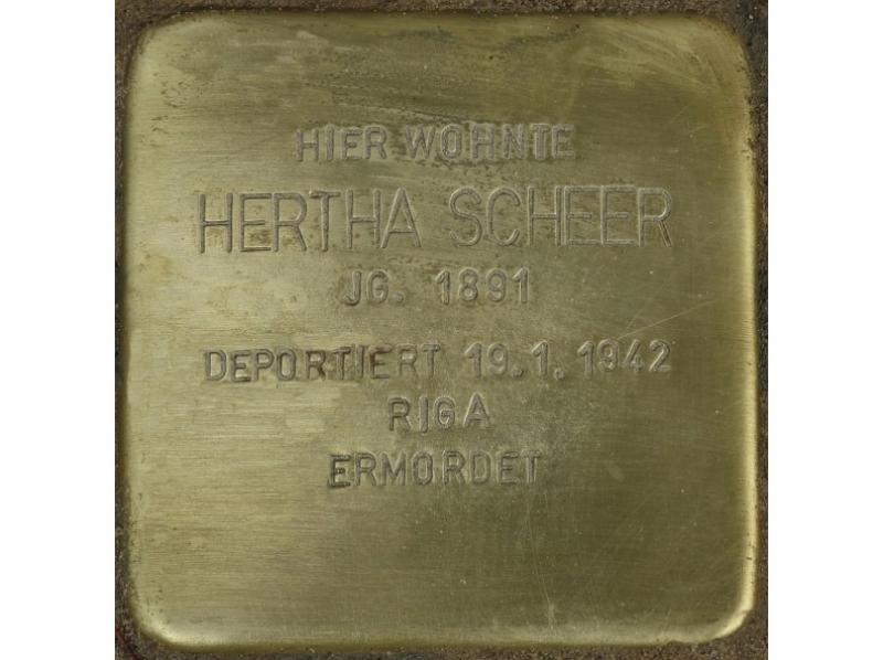 Stolperstein für Hertha Scheer © H.-J. Hupka