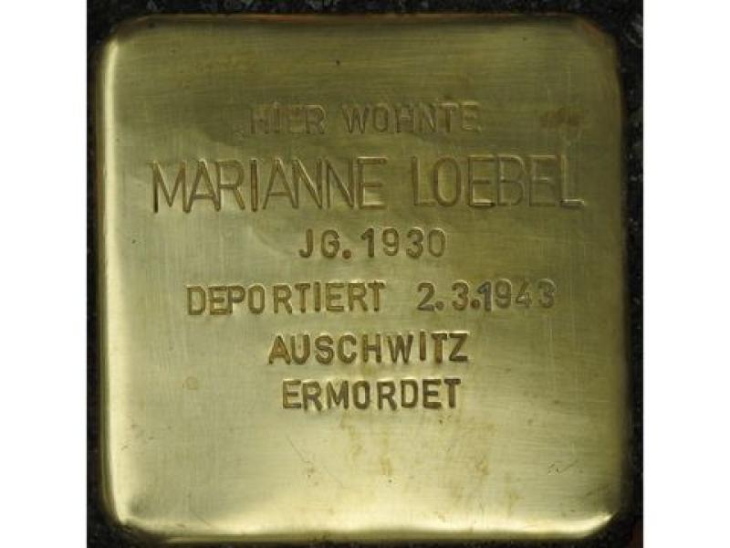 Stolperstein Marianne Loebel © Stolpersteininitiative, Hupka