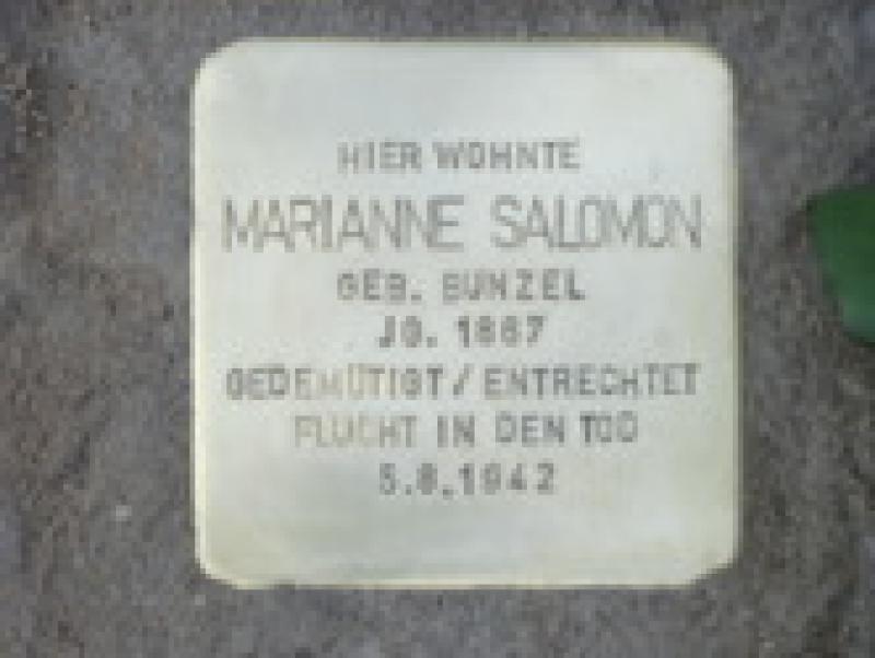 Stolperstein Marianne Salomon, April 2013 Bild: Stolpersteine-Initiative CW, Siebold