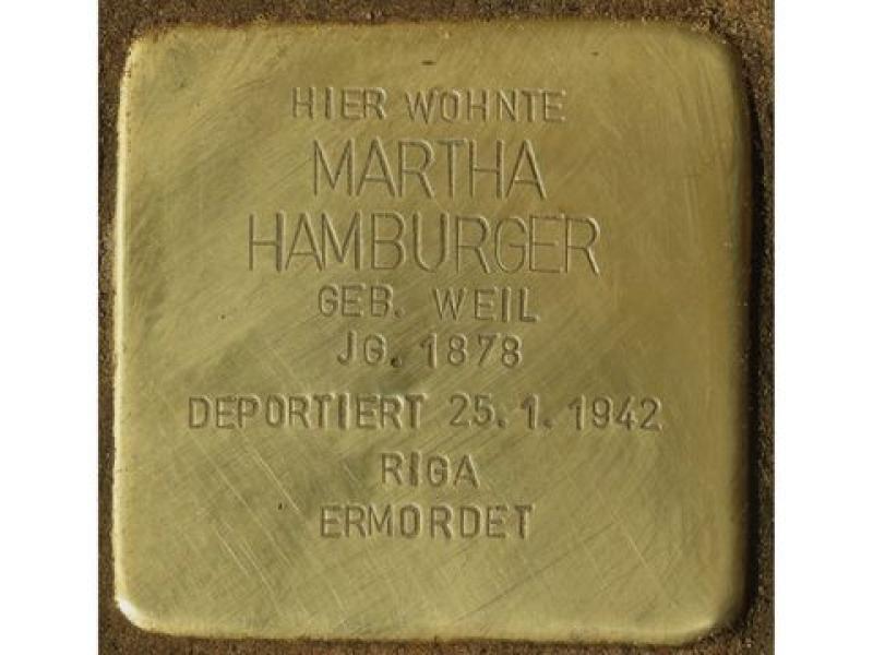 Stolperstein für Martha Hamburger, Bild: H.-J. Hupka