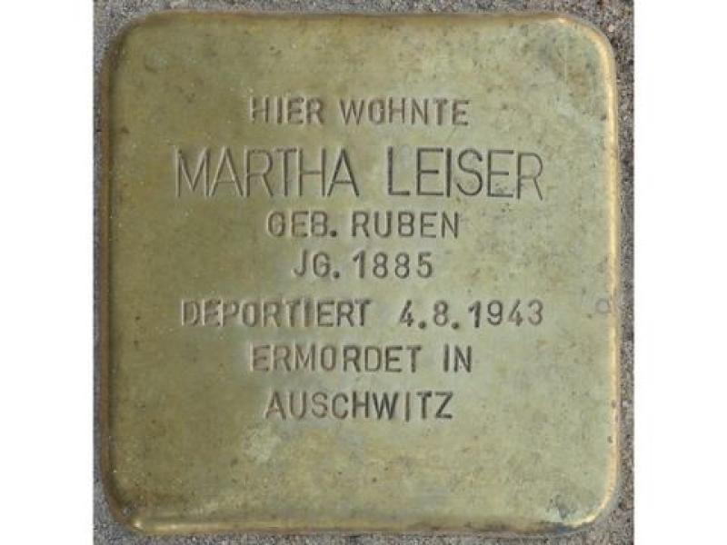 Stolperstein Martha Leiser Bild: H.-J. Hupka