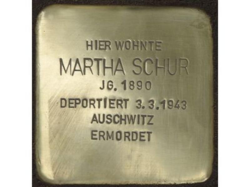 Stolperstein Martha Schur © Stolpersteine-Initiative CW, Hupka