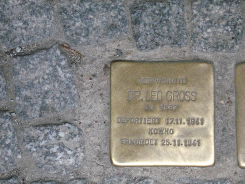 Stolperstein für Dr. Leo Gross. Copyright: MTS
